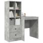Preview: Schreibtisch mit Schubladen mit Regal 2 pcs Beton Grau
