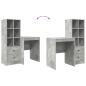 Preview: Schreibtisch mit Schubladen mit Regal 2 pcs Beton Grau