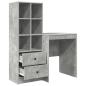 Preview: Schreibtisch mit Schubladen mit Regal 2 pcs Beton Grau
