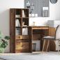 Preview: ARDEBO.de - Schreibtisch mit Schubladen mit Regal 2 pcs Altholz