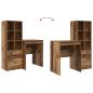 Preview: Schreibtisch mit Schubladen mit Regal 2 pcs Altholz