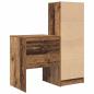 Preview: Schreibtisch mit Schubladen mit Regal 2 pcs Altholz