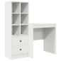 Preview: Schreibtisch mit Schubladen mit Regal mit Speicher 2 pcs Weiß