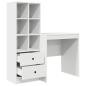 Preview: Schreibtisch mit Schubladen mit Regal mit Speicher 2 pcs Weiß