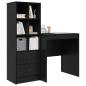 Preview: Schreibtisch Schwarz Eichen-Optik 115,5 x 50 x 127 cm 2 stk.