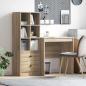 Preview: ARDEBO.de - Schreibtisch mit Schubladen mit Regal 2 pcs Sonoma-Eiche