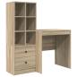 Preview: Schreibtisch mit Schubladen mit Regal 2 pcs Sonoma-Eiche