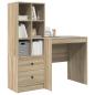 Preview: Schreibtisch mit Schubladen mit Regal 2 pcs Sonoma-Eiche