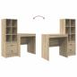 Preview: Schreibtisch mit Schubladen mit Regal 2 pcs Sonoma-Eiche