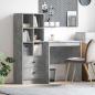 Preview: ARDEBO.de - Schreibtisch mit Schubladen mit Regal 2 pcs Beton Grau