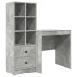 Preview: Schreibtisch mit Schubladen mit Regal 2 pcs Beton Grau