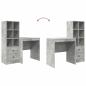 Preview: Schreibtisch mit Schubladen mit Regal 2 pcs Beton Grau