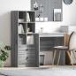Preview: ARDEBO.de - Schreibtisch mit Schubladen mit Regal 2 pcs Graues Sonoma