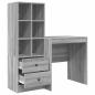 Preview: Schreibtisch mit Schubladen mit Regal 2 pcs Graues Sonoma