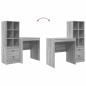 Preview: Schreibtisch mit Schubladen mit Regal 2 pcs Graues Sonoma