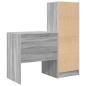 Preview: Schreibtisch mit Schubladen mit Regal 2 pcs Graues Sonoma