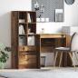 Preview: ARDEBO.de - Schreibtisch mit Schubladen mit Regal 2 pcs Altholz