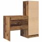 Preview: Schreibtisch mit Schubladen mit Regal 2 pcs Altholz