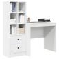 Preview: Schreibtisch mit Schubladen mit Regal mit Speicher 2 pcs Weiß