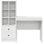 Preview: Schreibtisch mit Schubladen mit Regal mit Speicher 2 pcs Weiß