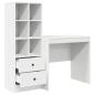 Preview: Schreibtisch mit Schubladen mit Regal mit Speicher 2 pcs Weiß