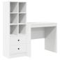Preview: Schreibtisch mit Schubladen mit Regal mit Speicher 2 pcs Weiß