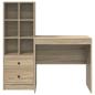 Preview: Schreibtisch mit Schubladen mit Regal 2 pcs Sonoma-Eiche