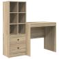 Preview: Schreibtisch mit Schubladen mit Regal 2 pcs Sonoma-Eiche