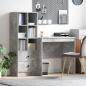 Preview: ARDEBO.de - Schreibtisch mit Schubladen mit Regal 2 pcs Beton Grau