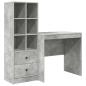 Preview: Schreibtisch mit Schubladen mit Regal 2 pcs Beton Grau