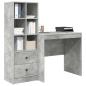 Preview: Schreibtisch mit Schubladen mit Regal 2 pcs Beton Grau