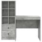 Preview: Schreibtisch mit Schubladen mit Regal 2 pcs Beton Grau