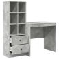 Preview: Schreibtisch mit Schubladen mit Regal 2 pcs Beton Grau
