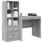 Preview: Schreibtisch Graues Sonoma 125,5 x 50 x 127 cm 2 stk.