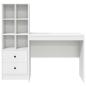 Preview: Schreibtisch mit Schubladen mit Regal mit Speicher 2 pcs Weiß