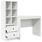 Preview: Schreibtisch mit Schubladen mit Regal mit Speicher 2 pcs Weiß