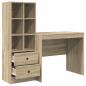 Preview: Schreibtisch mit Schubladen mit Regal 2 pcs Sonoma-Eiche