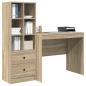 Preview: Schreibtisch mit Schubladen mit Regal 2 pcs Sonoma-Eiche