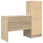 Preview: Schreibtisch mit Schubladen mit Regal 2 pcs Sonoma-Eiche