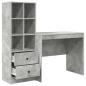 Preview: Schreibtisch mit Schubladen mit Regal 2 pcs Beton Grau