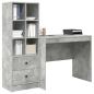 Preview: Schreibtisch mit Schubladen mit Regal 2 pcs Beton Grau