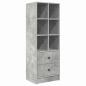 Preview: Schreibtisch mit Schubladen mit Regal 2 pcs Beton Grau