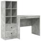 Preview: Schreibtisch mit Schubladen mit Regal 2 pcs Beton Grau