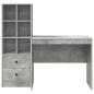 Preview: Schreibtisch mit Schubladen mit Regal 2 pcs Beton Grau