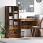Preview: ARDEBO.de - Schreibtisch mit Schubladen mit Regal 2 pcs Geräucherte Eiche