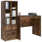 Preview: Schreibtisch mit Schubladen mit Regal 2 pcs Geräucherte Eiche
