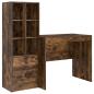 Preview: Schreibtisch mit Schubladen mit Regal 2 pcs Geräucherte Eiche