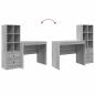 Preview: Schreibtisch mit Schubladen mit Regal 2 pcs Graues Sonoma