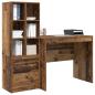 Preview: Schreibtisch mit Schubladen mit Regal 2 pcs Altholz