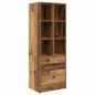 Preview: Schreibtisch mit Schubladen mit Regal 2 pcs Altholz